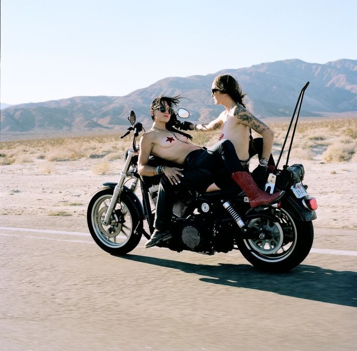 Girls on a motorcycle in Qiqihar