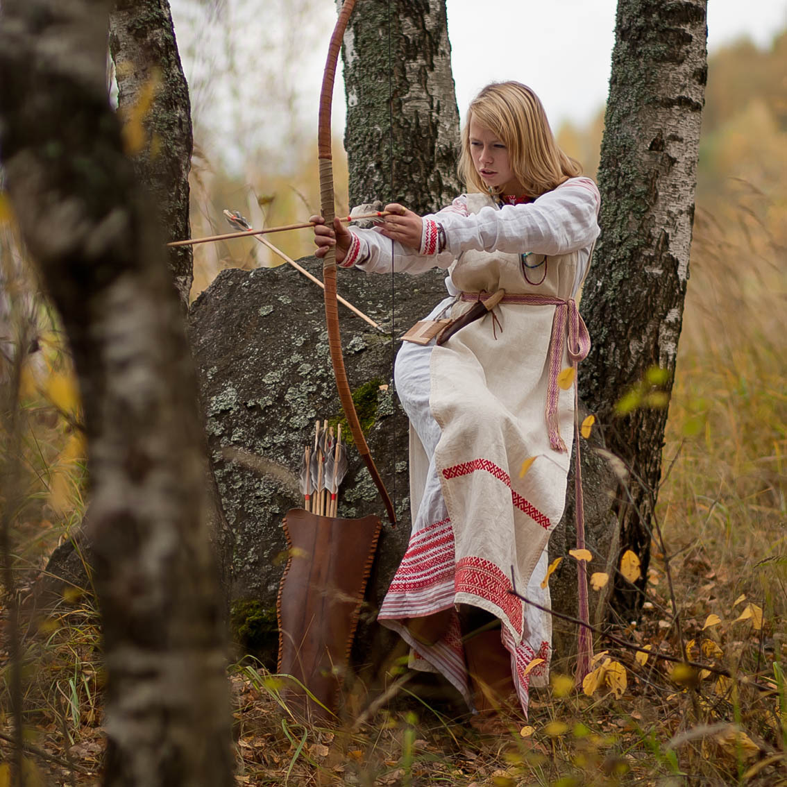 Sexy photo Girls in Slavic costumes in Qiqihar